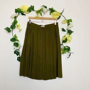 Forever21 Green Midi Skirt Size XL